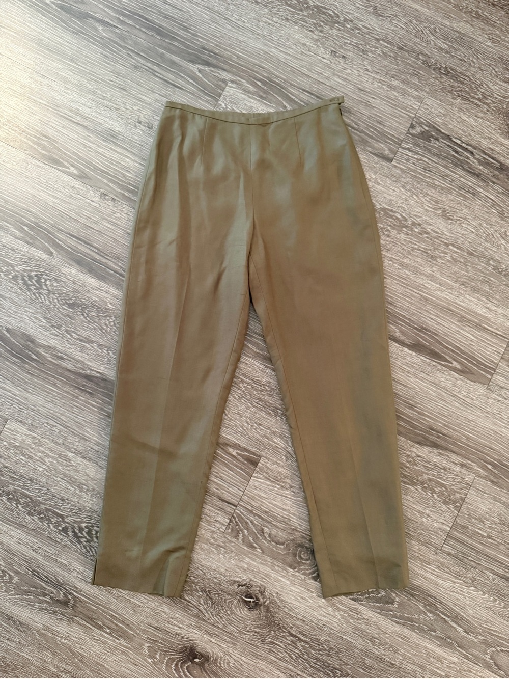 Ann Taylor Olive Green Silk Vintage Pants